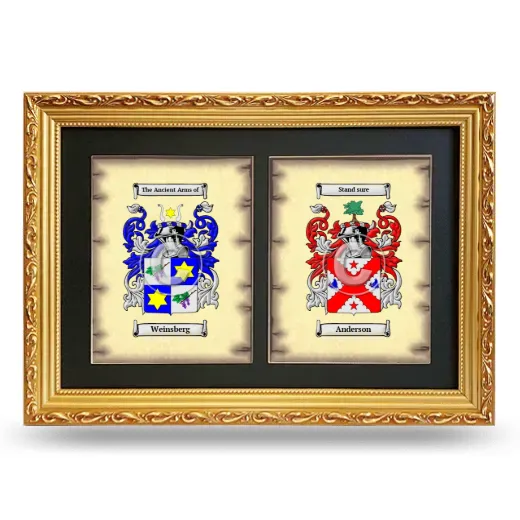Double Coat of Arms Framed - Gold