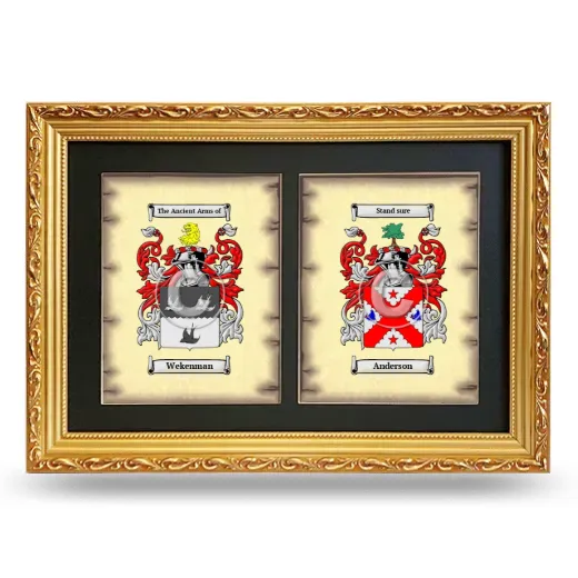 Double Coat of Arms Framed - Gold