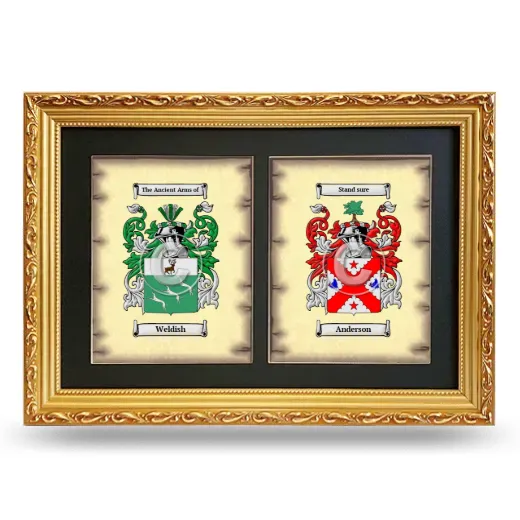 Double Coat of Arms Framed - Gold