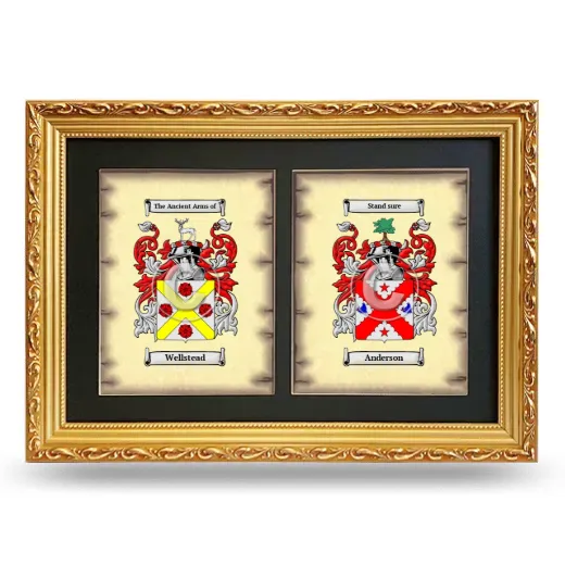 Double Coat of Arms Framed - Gold