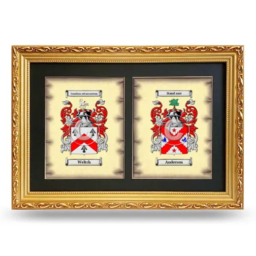 Double Coat of Arms Framed - Gold