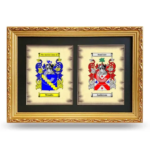 Double Coat of Arms Framed - Gold