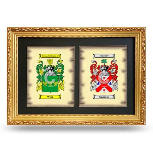 Double Coat of Arms Framed - Gold