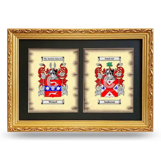 Double Coat of Arms Framed - Gold