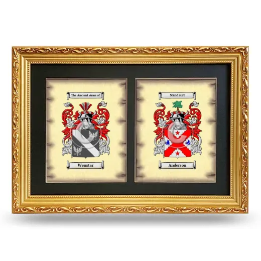 Double Coat of Arms Framed - Gold