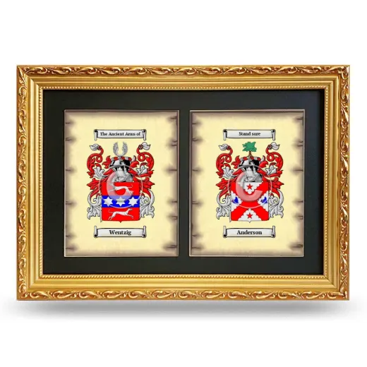 Double Coat of Arms Framed - Gold