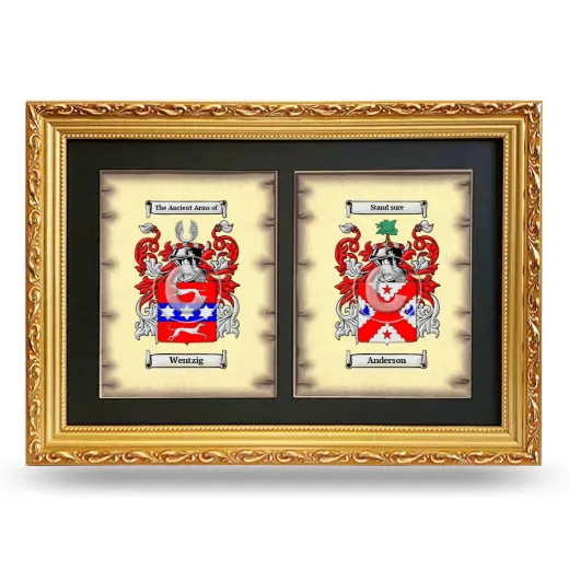 Double Coat of Arms Framed - Gold