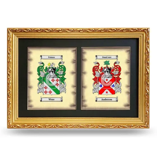 Double Coat of Arms Framed - Gold
