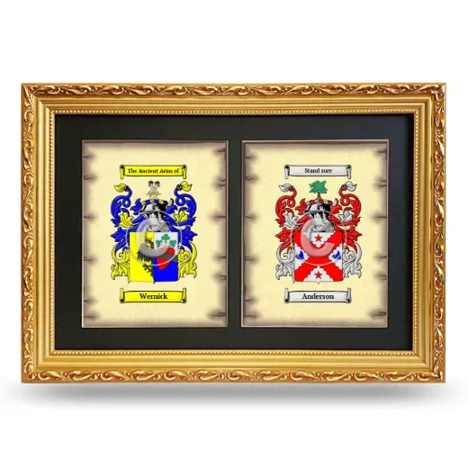 Double Coat of Arms Framed - Gold