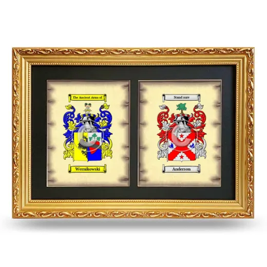 Double Coat of Arms Framed - Gold