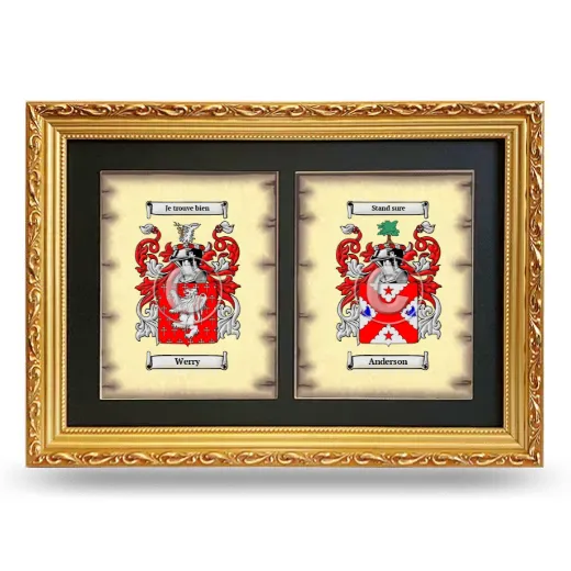 Double Coat of Arms Framed - Gold