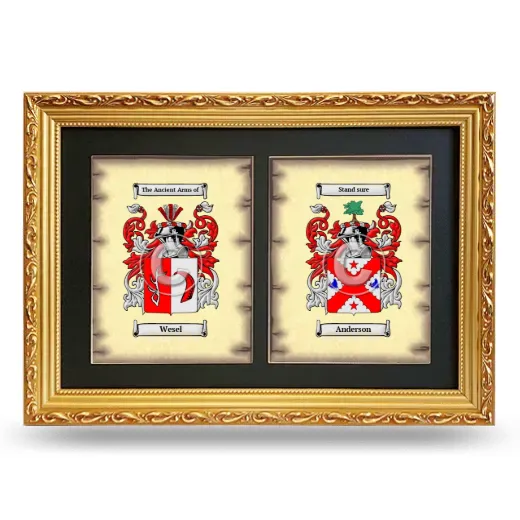 Double Coat of Arms Framed - Gold
