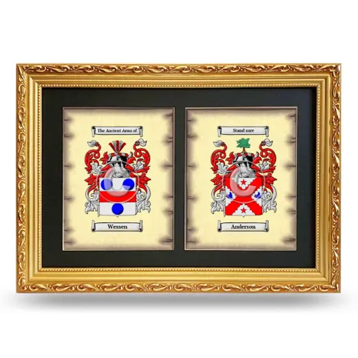 Double Coat of Arms Framed - Gold