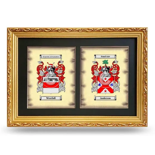 Double Coat of Arms Framed - Gold