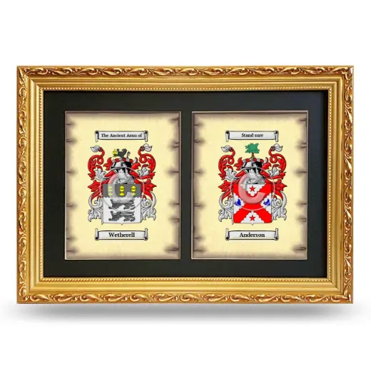 Double Coat of Arms Framed - Gold