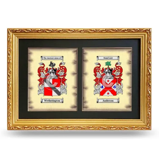 Double Coat of Arms Framed - Gold