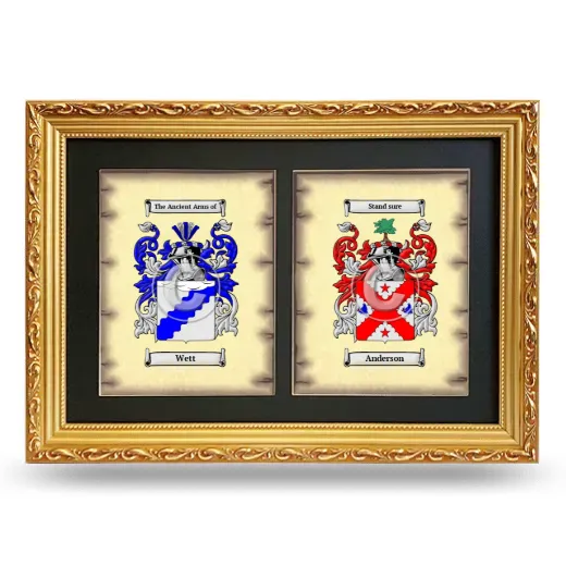 Double Coat of Arms Framed - Gold