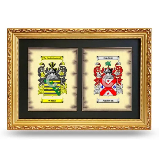 Double Coat of Arms Framed - Gold