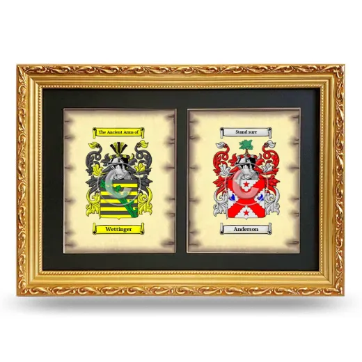 Double Coat of Arms Framed - Gold