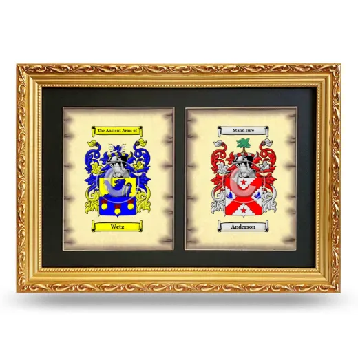 Double Coat of Arms Framed - Gold
