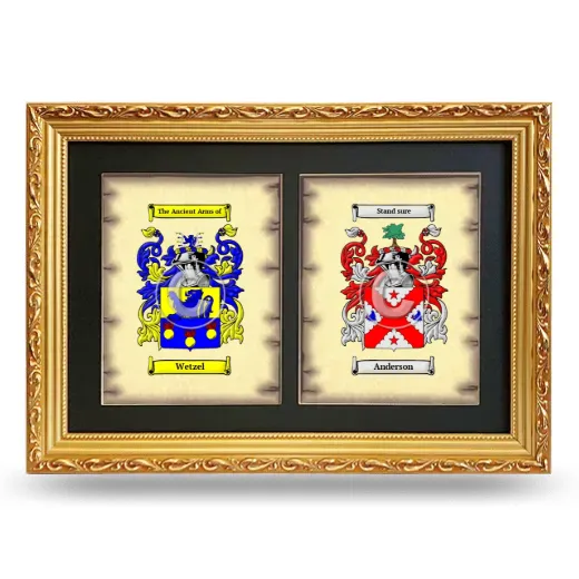 Double Coat of Arms Framed - Gold