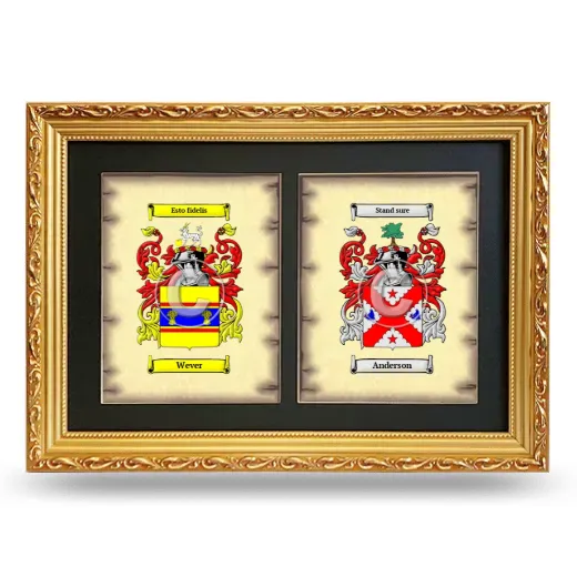 Double Coat of Arms Framed - Gold
