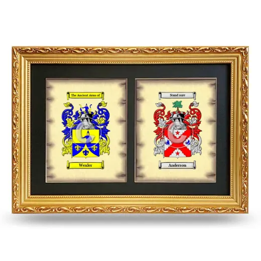 Double Coat of Arms Framed - Gold