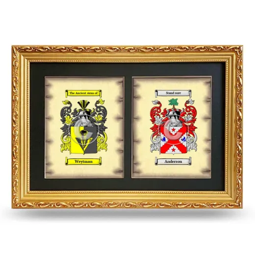 Double Coat of Arms Framed - Gold