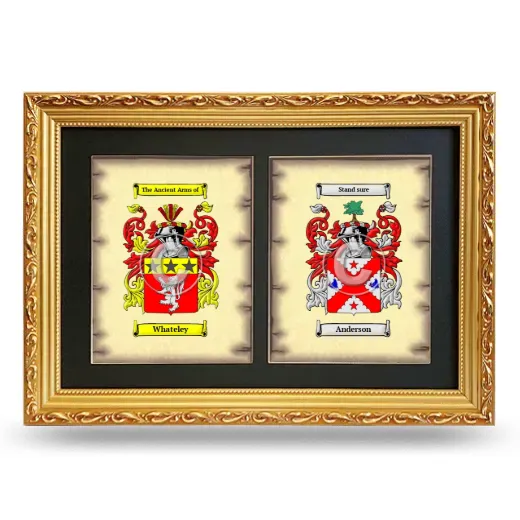 Double Coat of Arms Framed - Gold