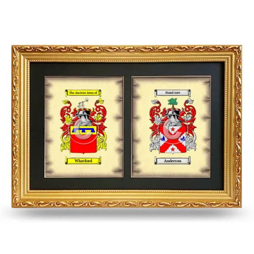 Double Coat of Arms Framed - Gold