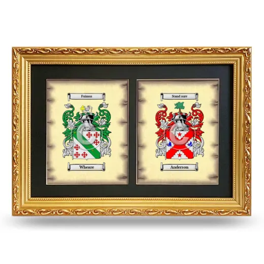 Double Coat of Arms Framed - Gold
