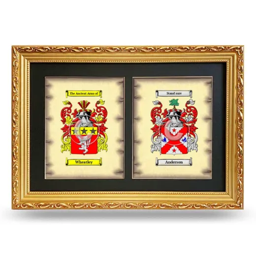 Double Coat of Arms Framed - Gold