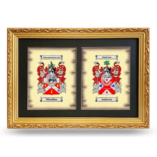 Double Coat of Arms Framed - Gold