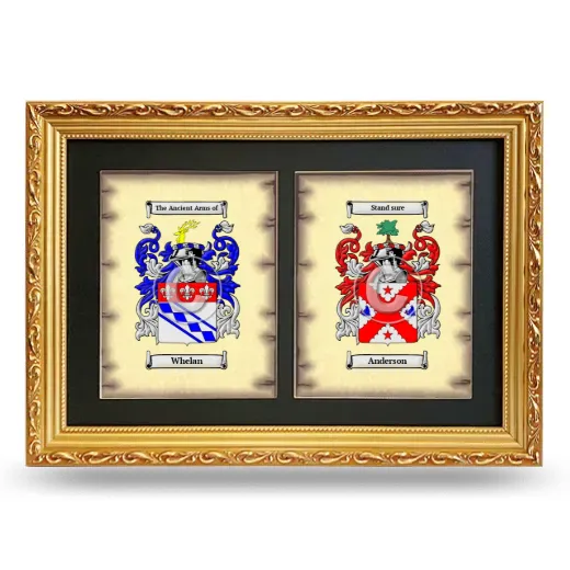 Double Coat of Arms Framed - Gold