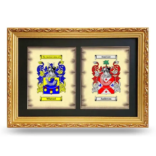Double Coat of Arms Framed - Gold