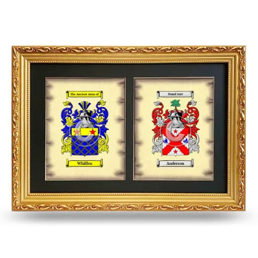 Double Coat of Arms Framed - Gold