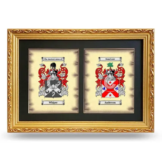 Double Coat of Arms Framed - Gold