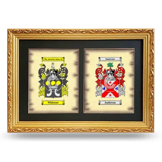 Double Coat of Arms Framed - Gold
