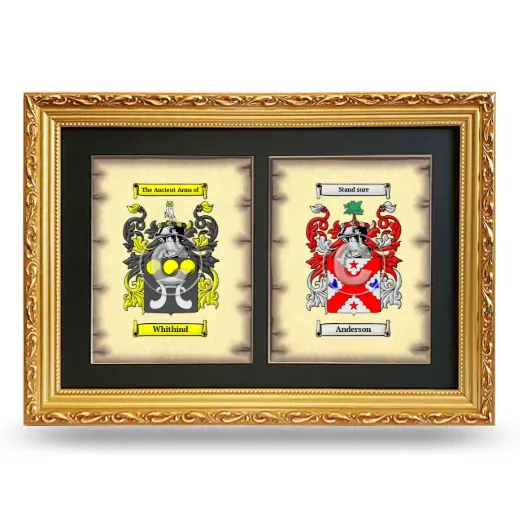 Double Coat of Arms Framed - Gold
