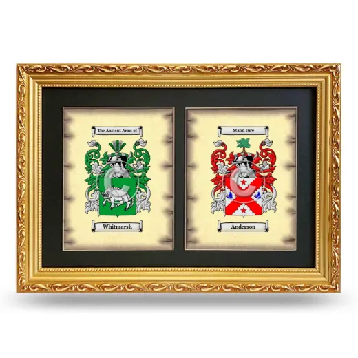 Double Coat of Arms Framed - Gold