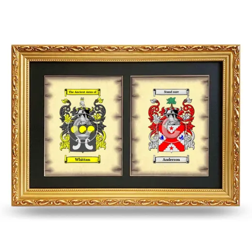 Double Coat of Arms Framed - Gold