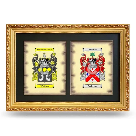 Double Coat of Arms Framed - Gold