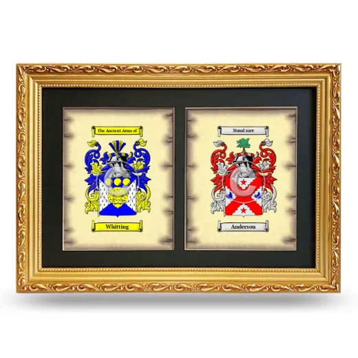 Double Coat of Arms Framed - Gold