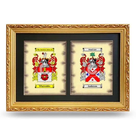 Double Coat of Arms Framed - Gold