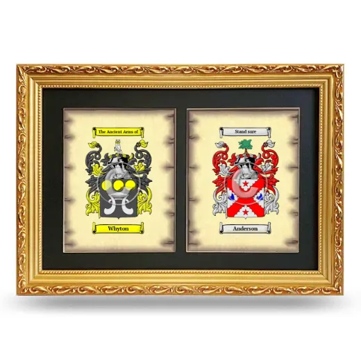 Double Coat of Arms Framed - Gold
