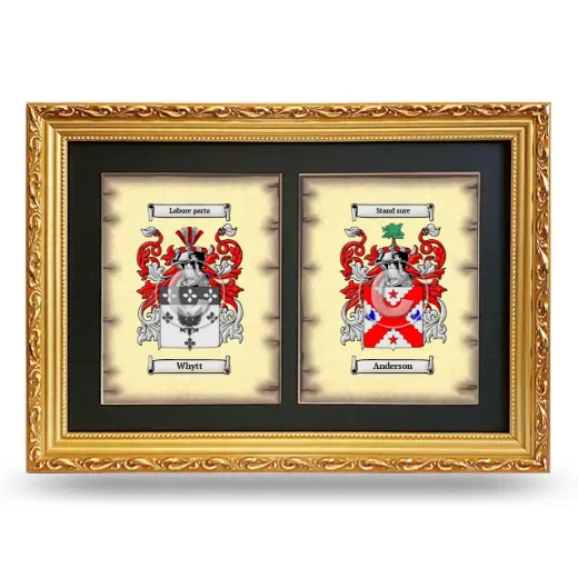 Double Coat of Arms Framed - Gold