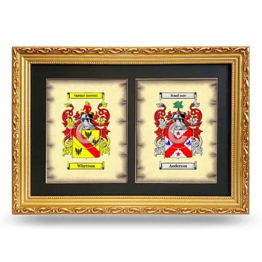Double Coat of Arms Framed - Gold