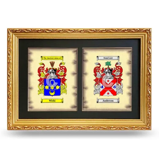Double Coat of Arms Framed - Gold
