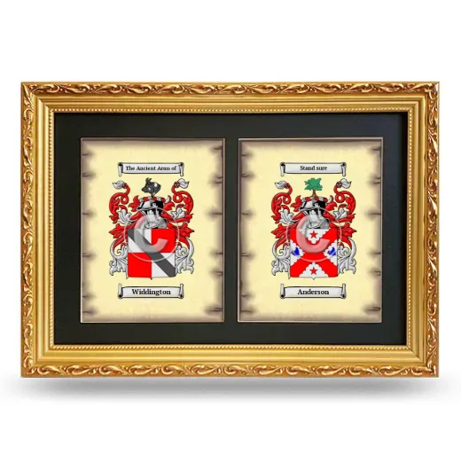 Double Coat of Arms Framed - Gold