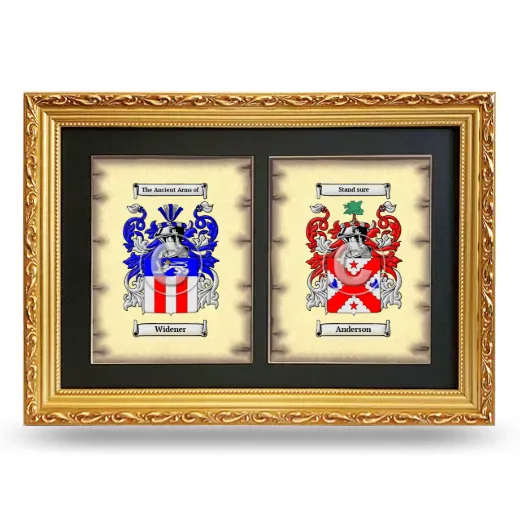 Double Coat of Arms Framed - Gold